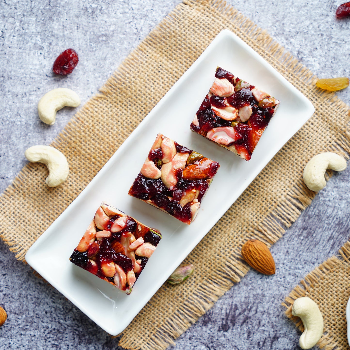 Cranberry Dry Fruit Burfi