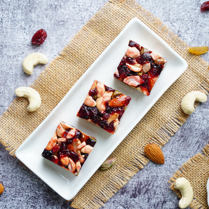 Cranberry Dry Fruit Burfi