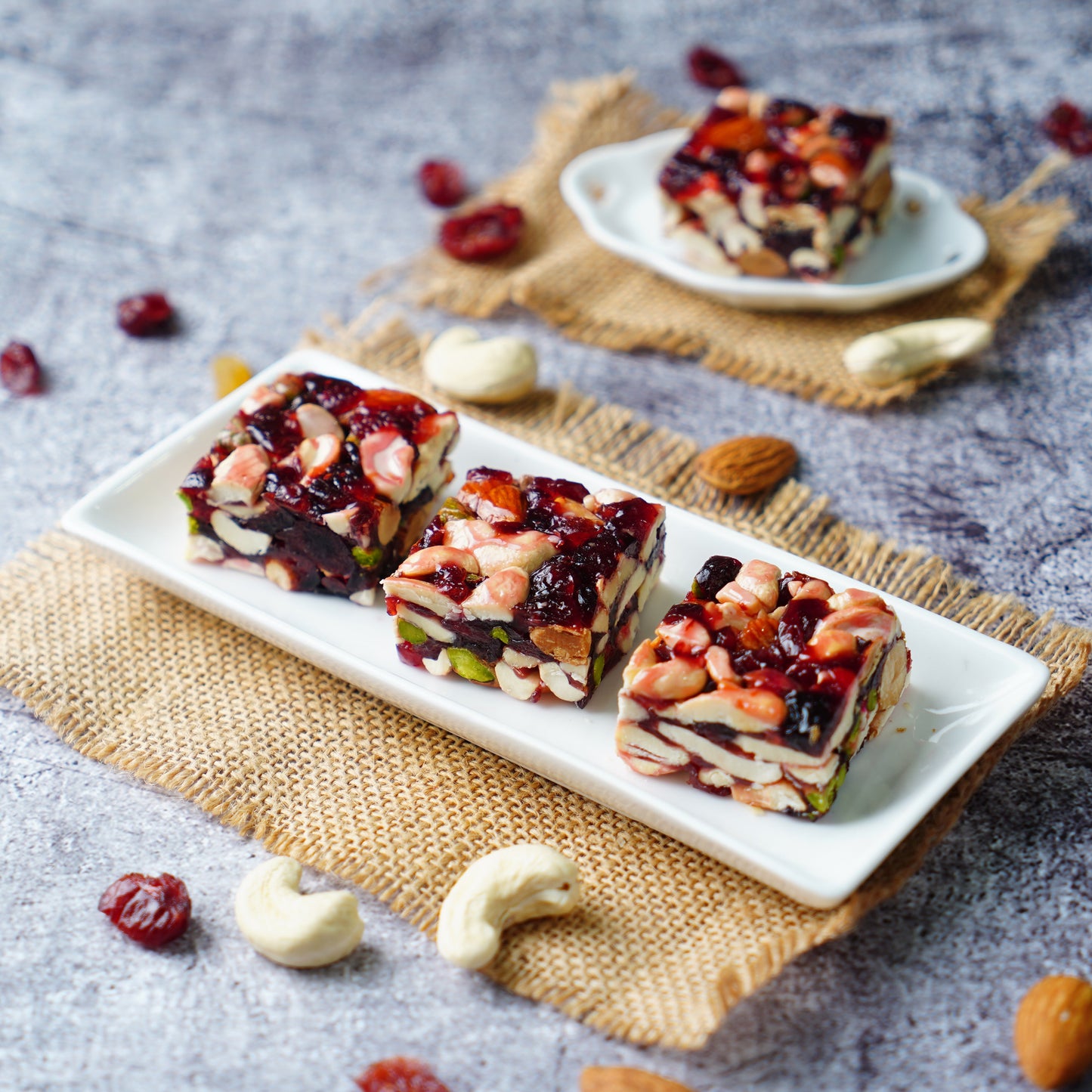 Cranberry Dry Fruit Burfi